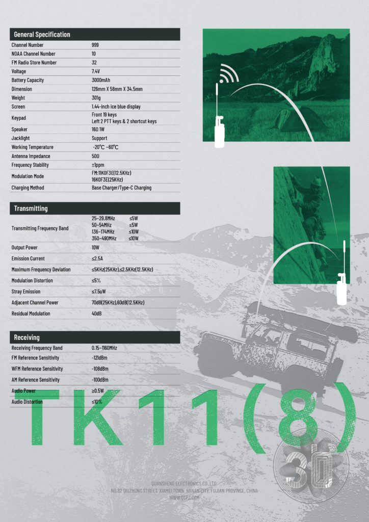 Especificaciones del Quansheng TK-11